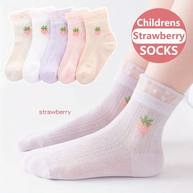10 Pairs of Adorable Cartoon Patterned Ankle Socks - Soft, Breathable, Comfy, and Moisture-Wicking for Girls Spring and Summer Wear - Cotton Blend, Knit Fabric, Low-Cut Design
