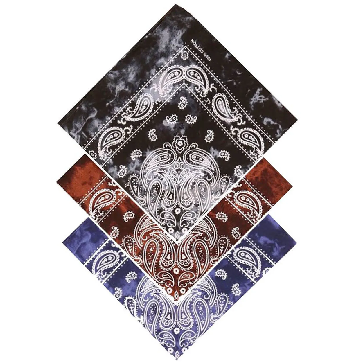 12 Pcs Bandanas Pack for Men, Cotton Large Paisley Handkerchief Face Scarf