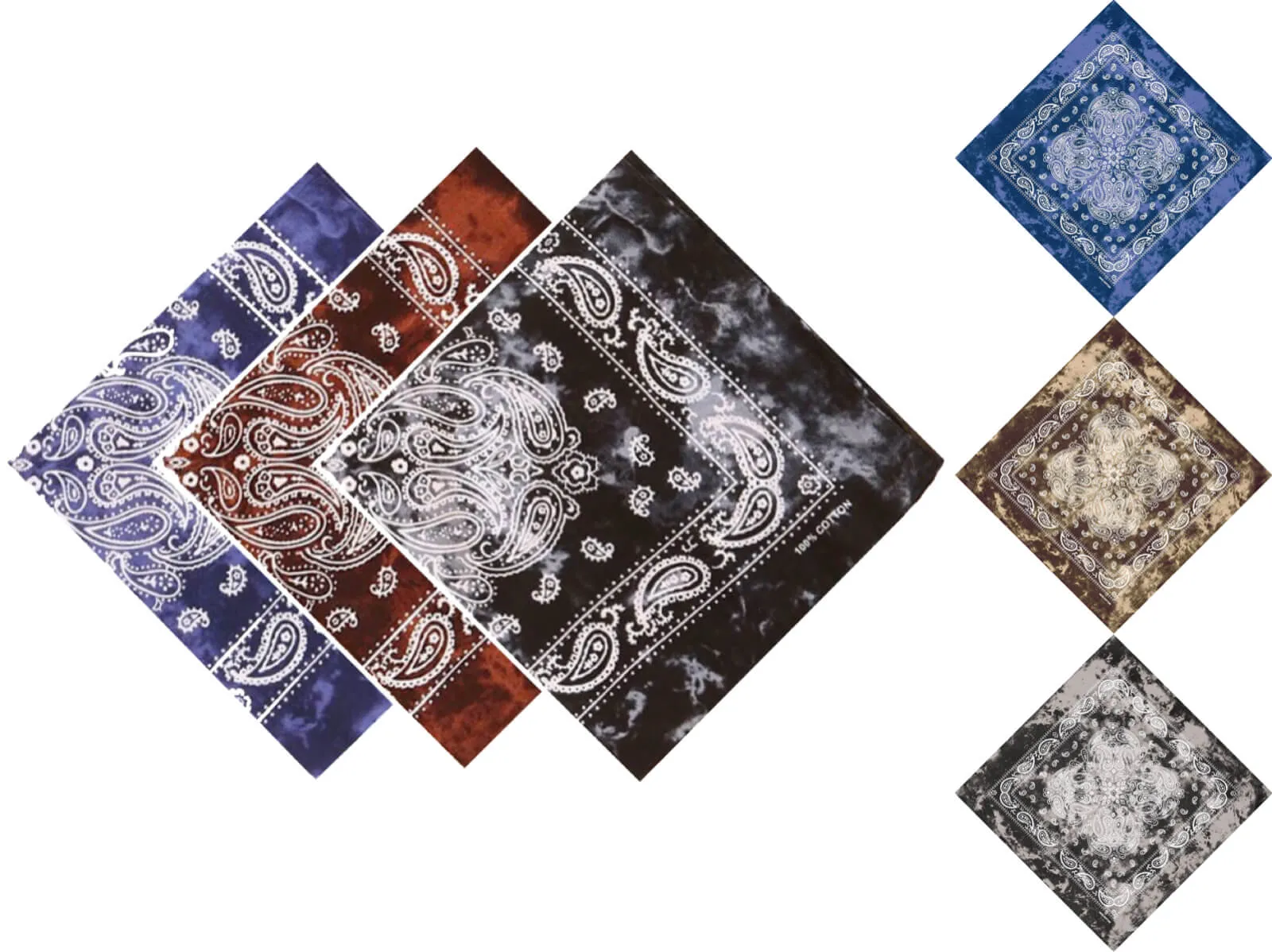 12 Pcs Bandanas Pack for Men, Cotton Large Paisley Handkerchief Face Scarf