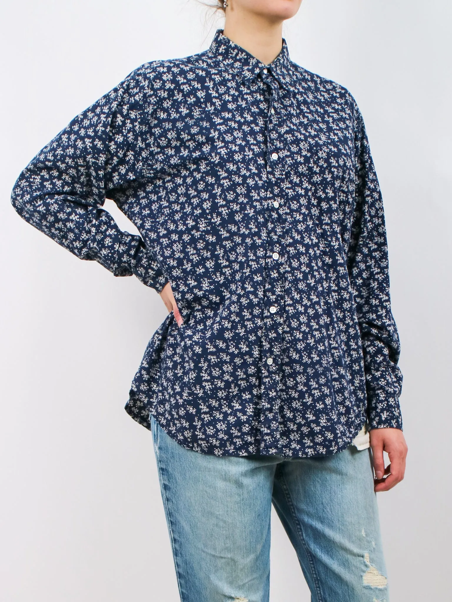 1990s Mens Club Monaco Floral Button Up Shirt