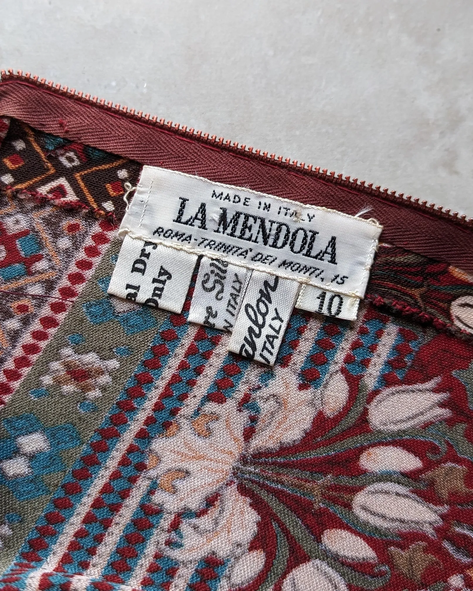 70s La Mendola Silk Dress | M
