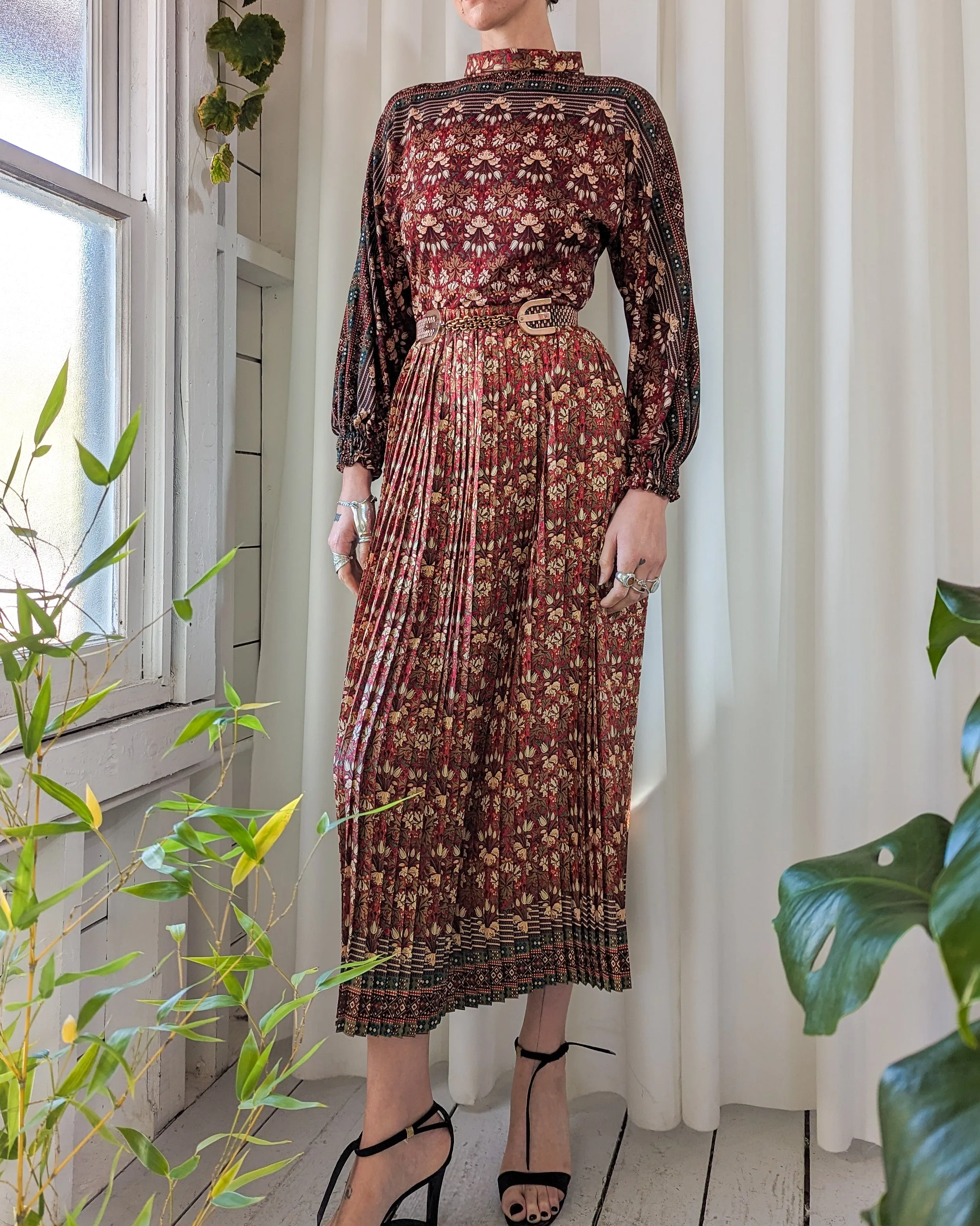 70s La Mendola Silk Dress | M