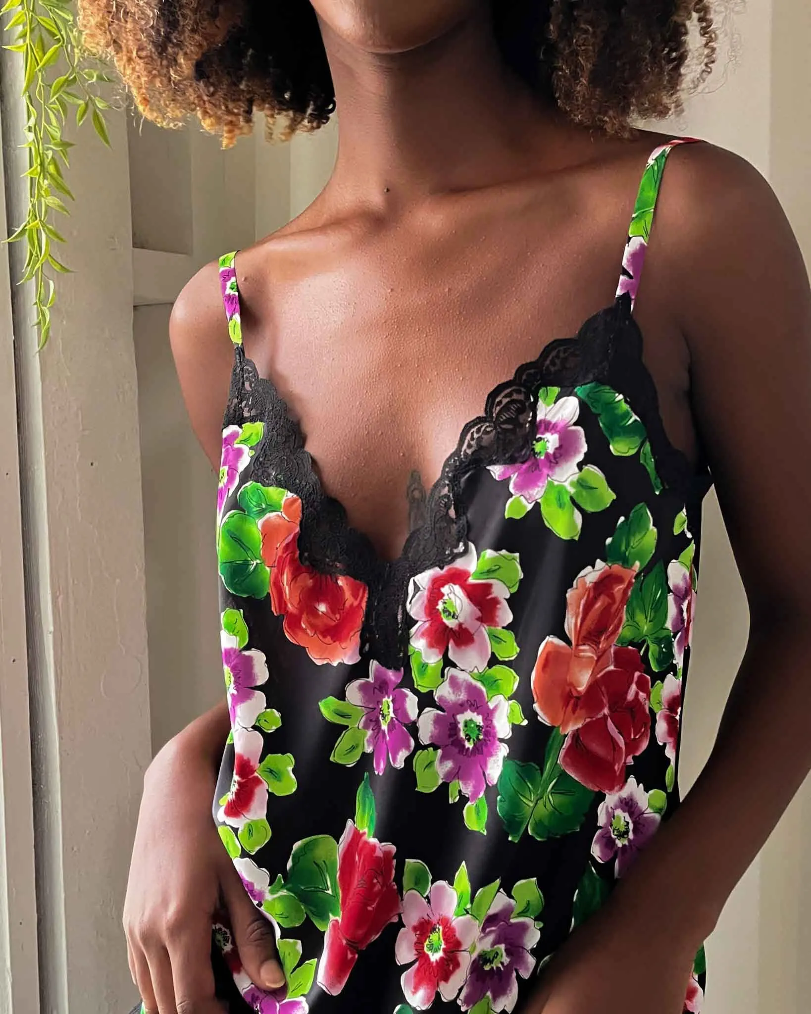 90s Floral Camisole & Shorts Set | M
