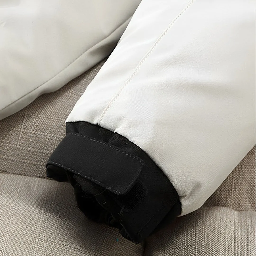 abbee White XL Winter Fur Hooded Down Jacket Stylish Lightweight Quilted Warm Puffer Coat