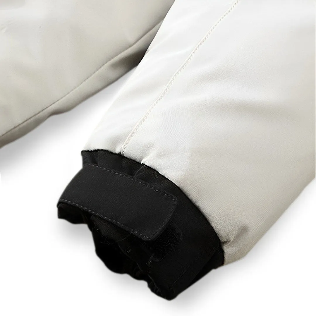 abbee White XL Winter Fur Hooded Down Jacket Stylish Lightweight Quilted Warm Puffer Coat