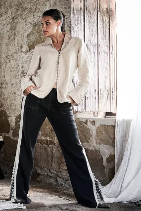 Alexa Linen Blouse - Natural
