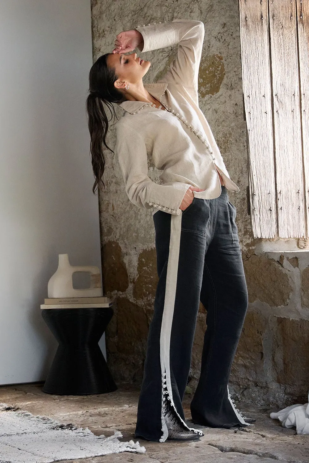 Alexa Linen Blouse - Natural