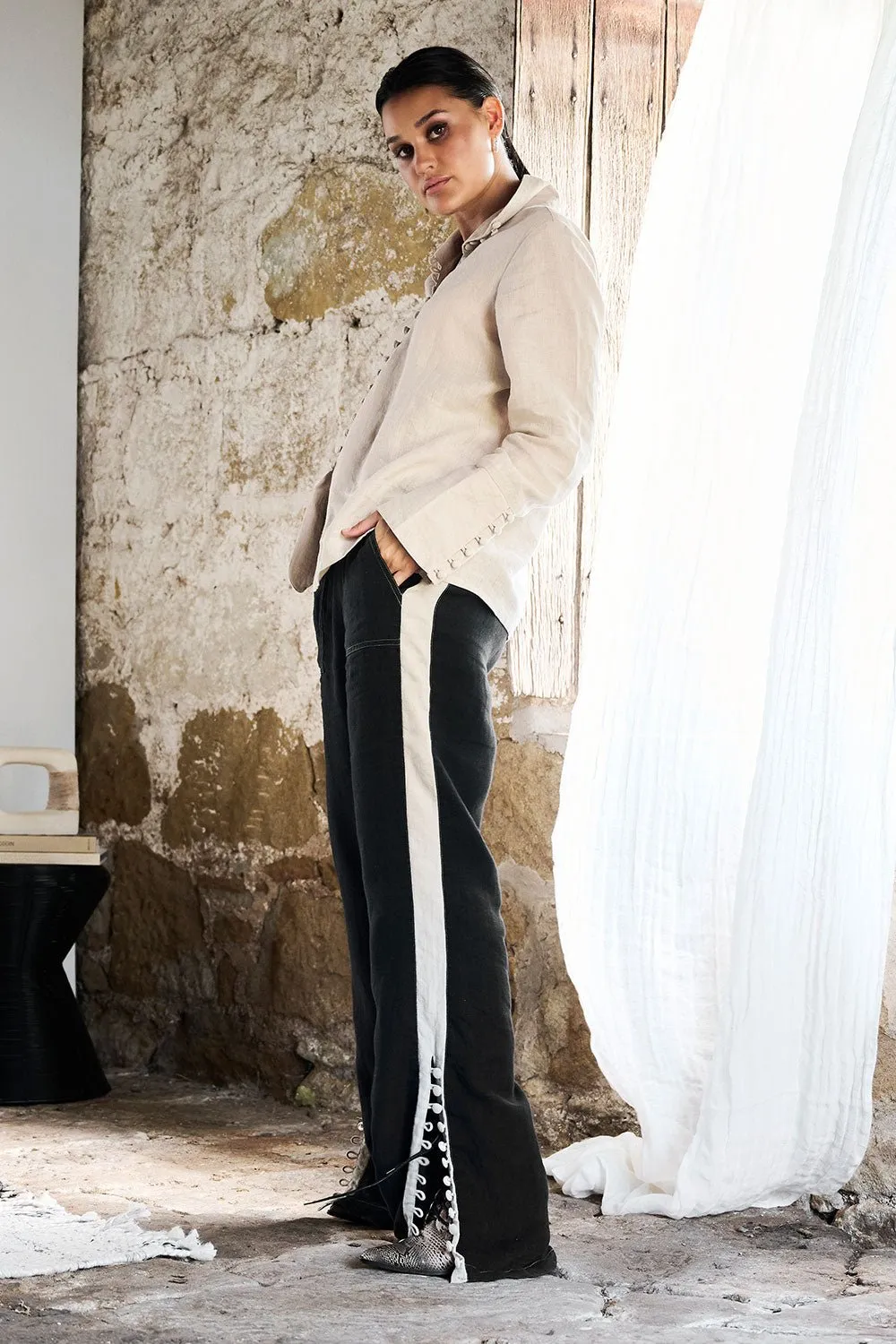 Alexa Linen Blouse - Natural