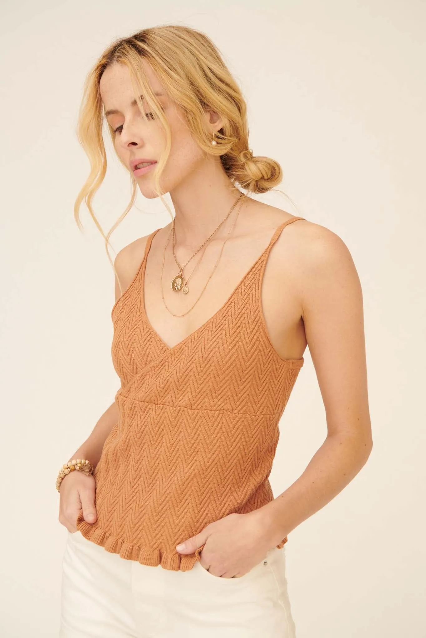 Always Yours Ruffled Surplice Cami Top