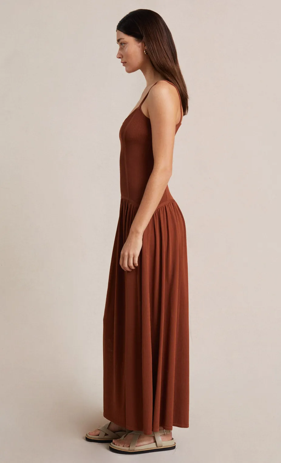 Amalia Knit Maxi Dress - Rust