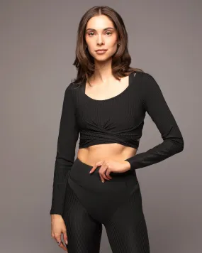 Ambient Ribbed Wrap Top