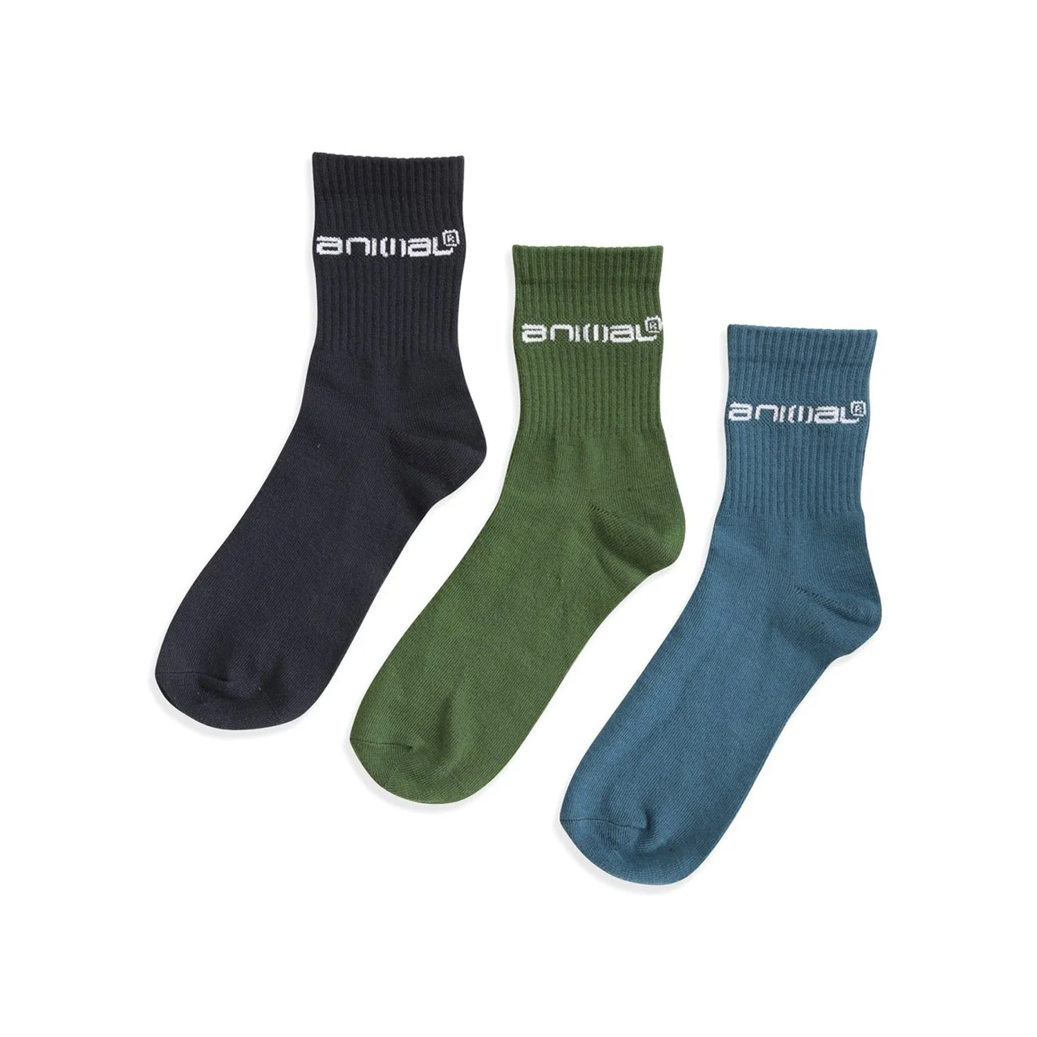Animal Mens Austin Recycled Ankle Socks (Pack of 3)