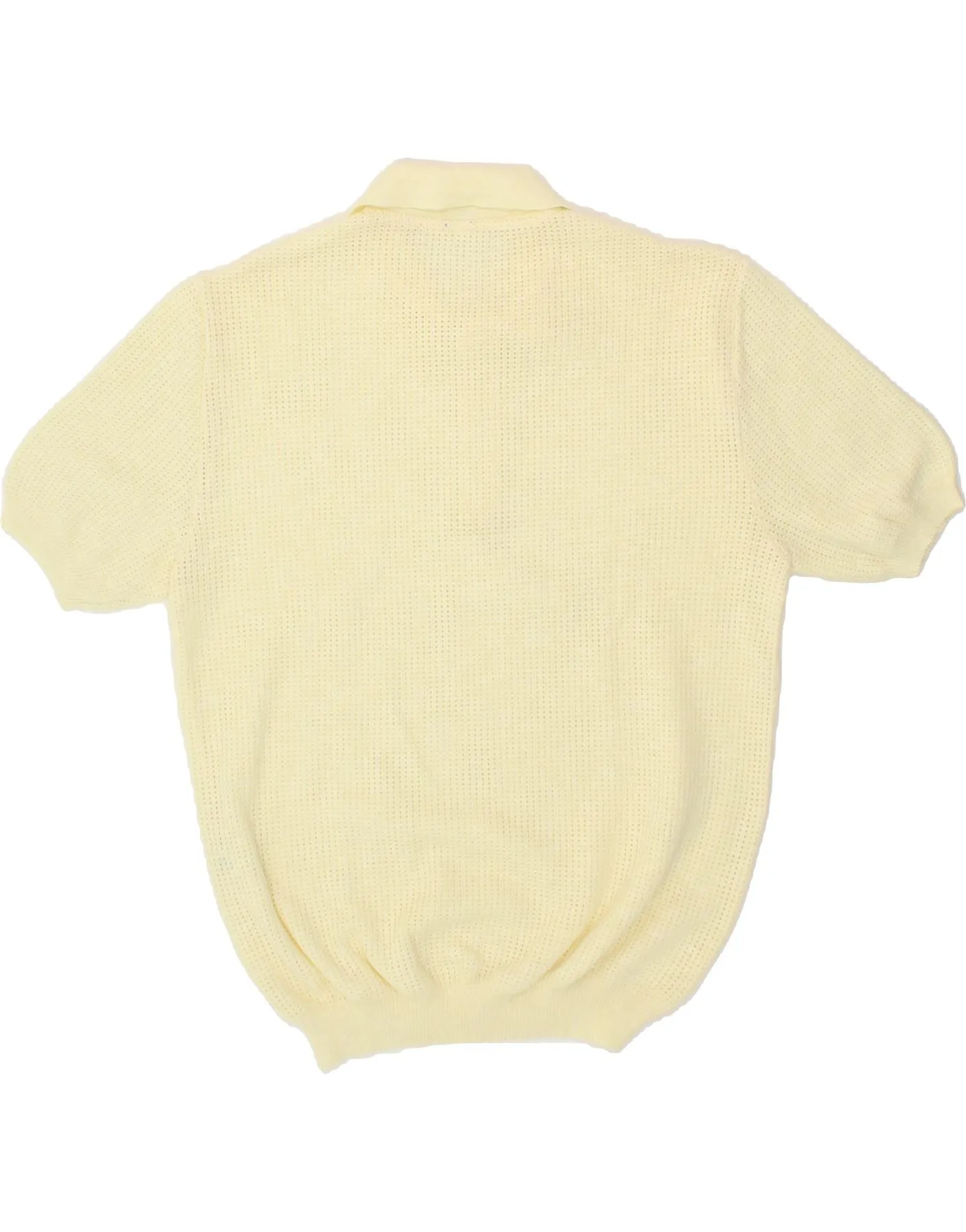 APART Mens Short Sleeve Polo Neck Jumper Sweater IT 50 Medium Yellow