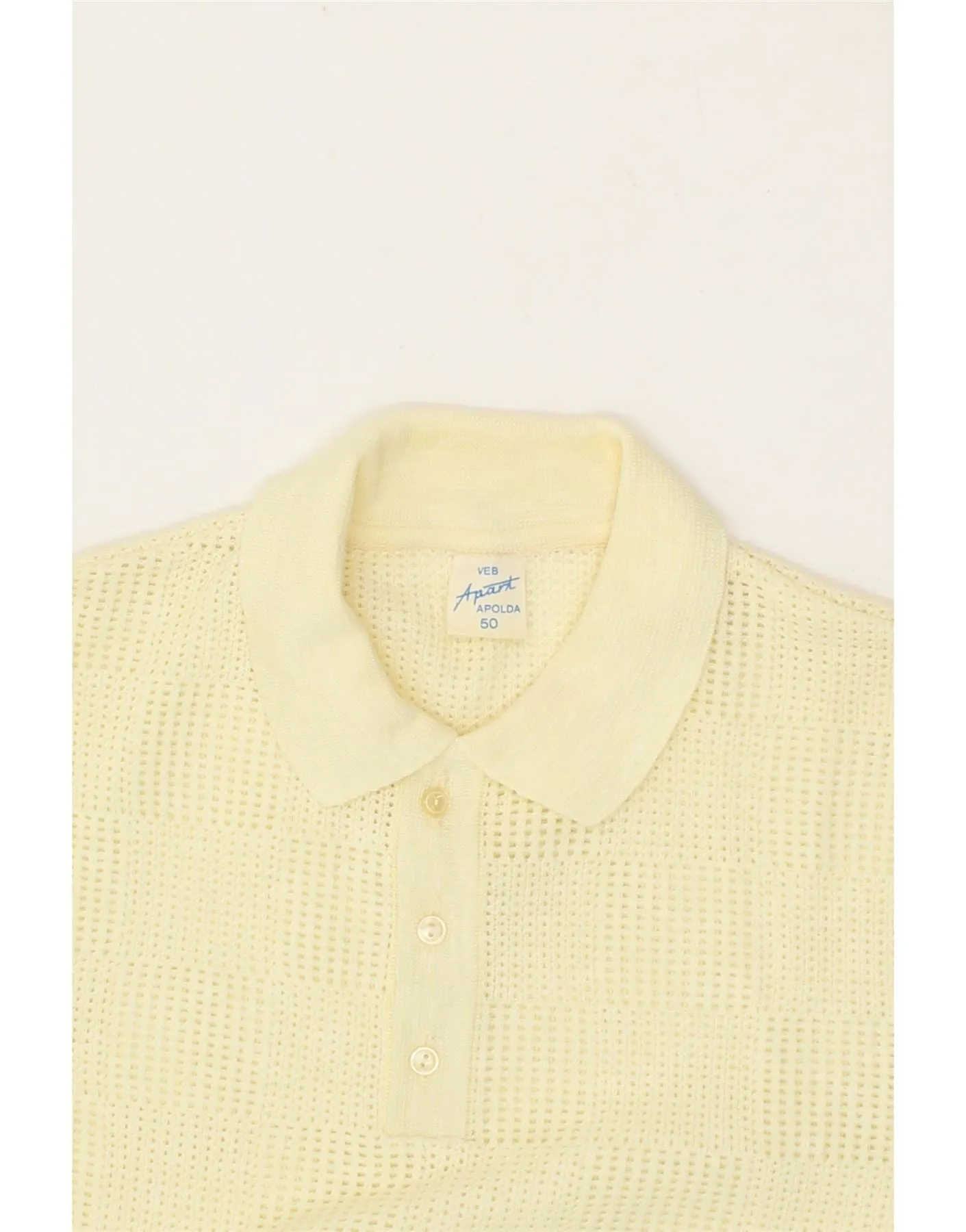 APART Mens Short Sleeve Polo Neck Jumper Sweater IT 50 Medium Yellow