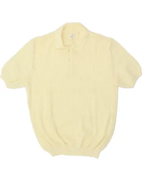 APART Mens Short Sleeve Polo Neck Jumper Sweater IT 50 Medium Yellow