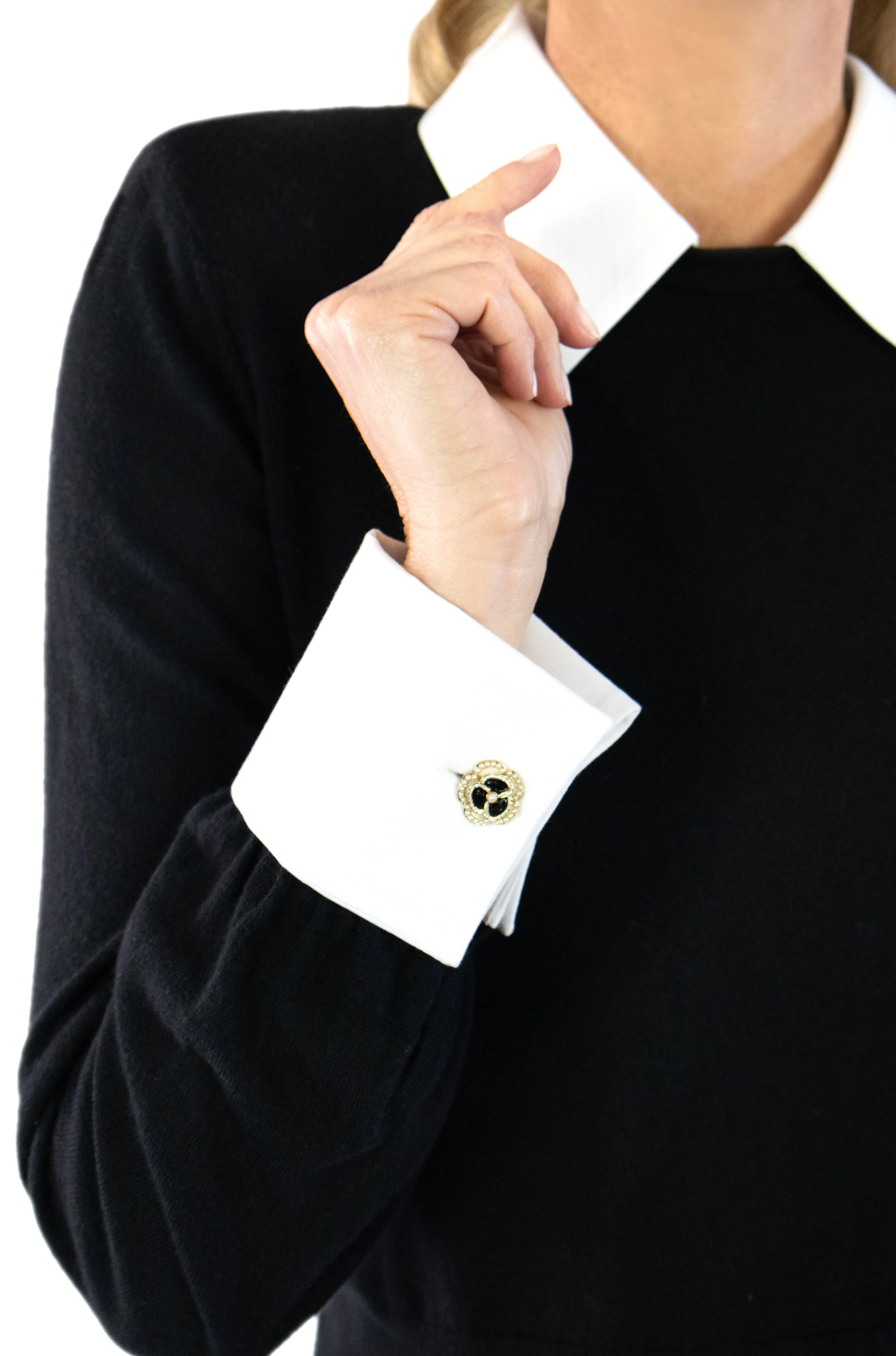 April Cufflink Pullover - Black / White