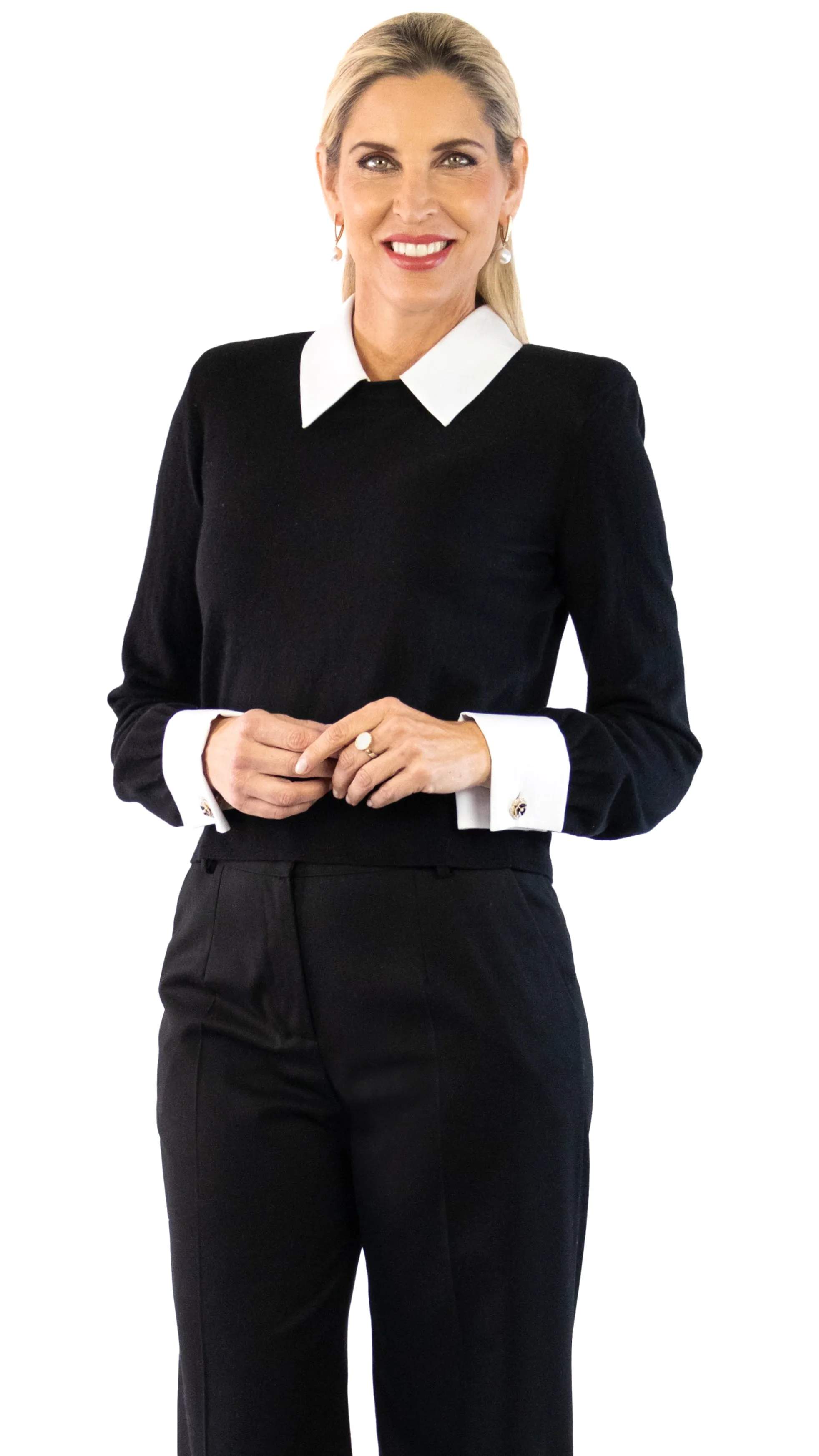April Cufflink Pullover - Black / White