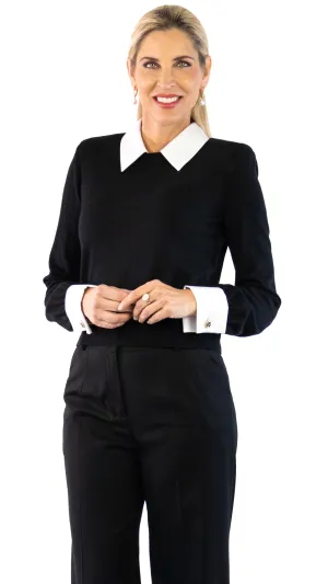 April Cufflink Pullover - Black / White