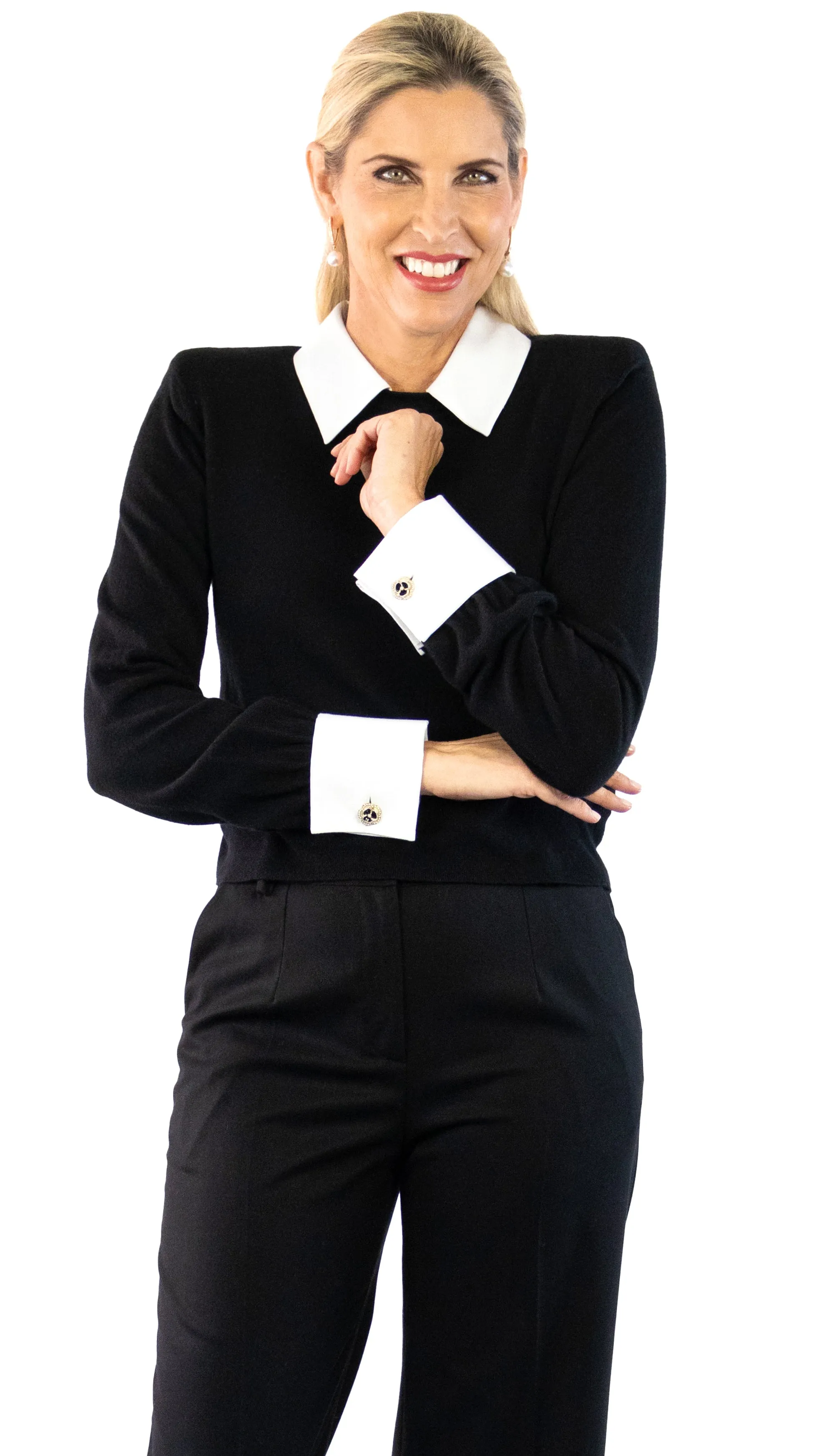April Cufflink Pullover - Black / White