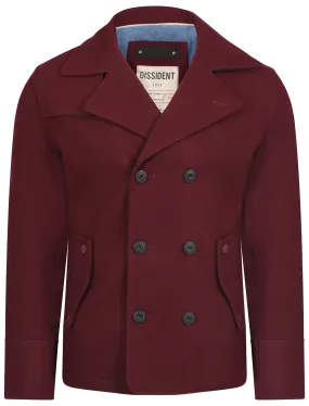 Baughman Wool Rich Double Breasted Jacket in Oxblood - Dissident