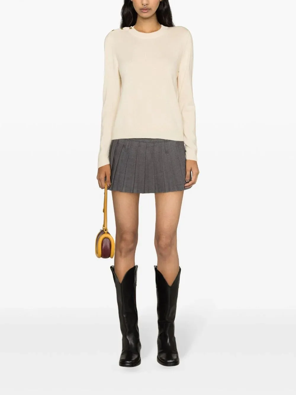 Cashmere Mix O Neck Pullover