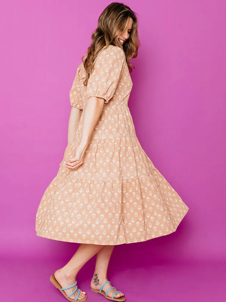 Catherine Tiered Maxi Dress - Wheat Blossom