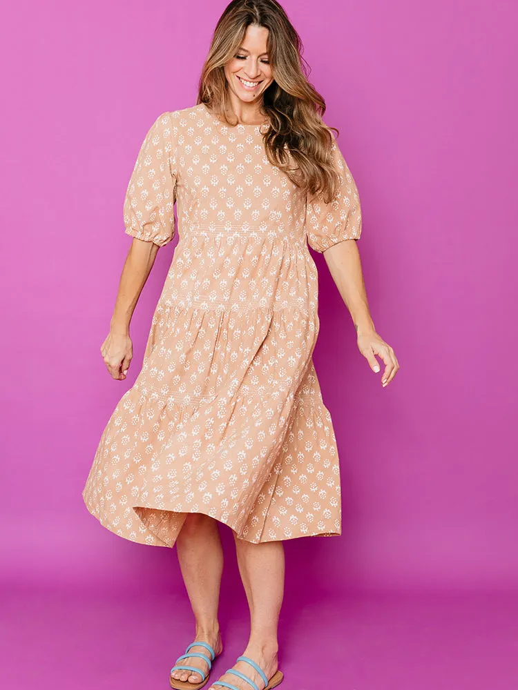 Catherine Tiered Maxi Dress - Wheat Blossom