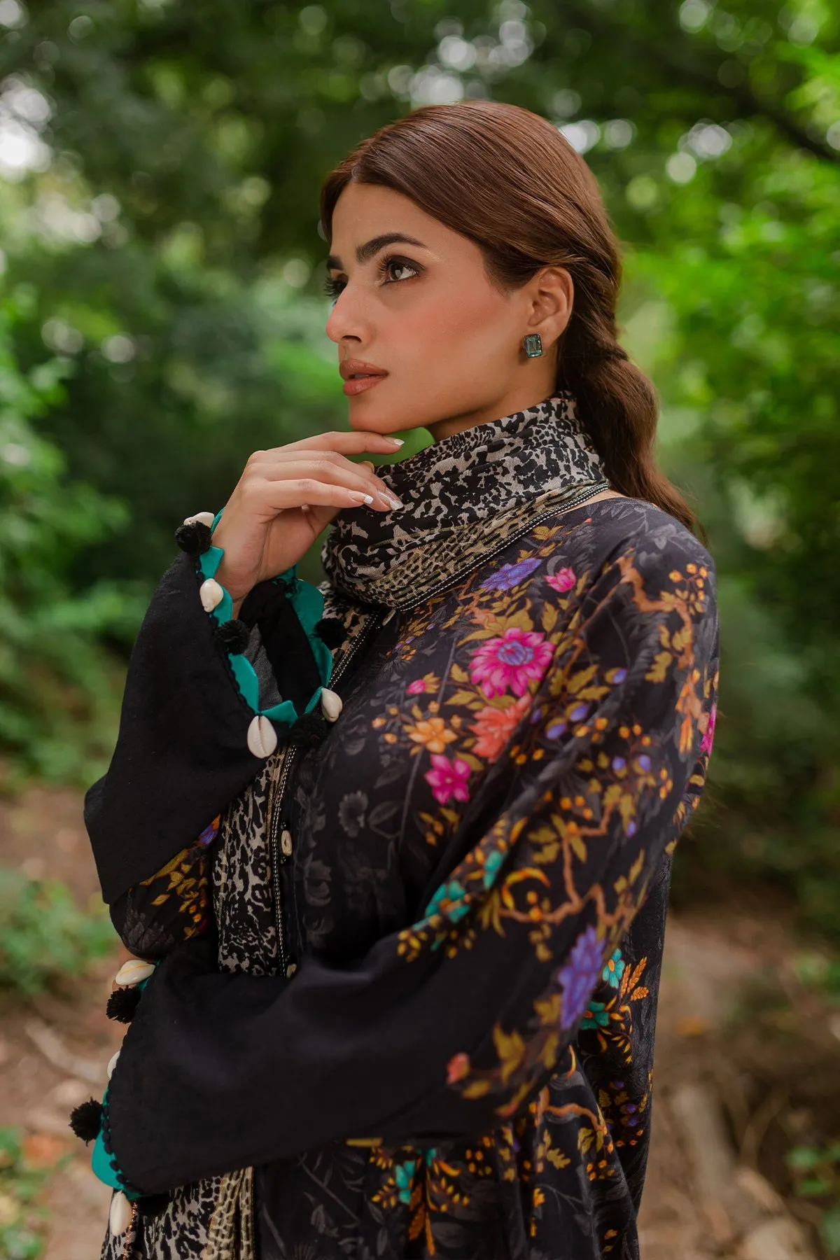 Charizma C-Print Linen Collection with Printed Wool Shawl – CPW-10