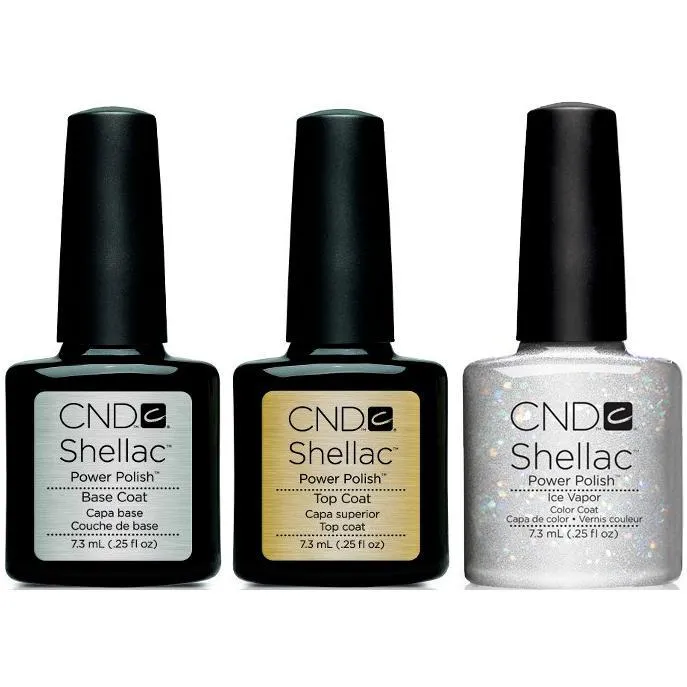 CND - Shellac Combo - Base, Top & Ice Vapor