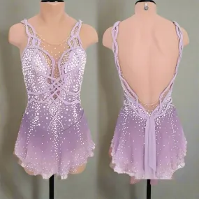 Competition Figure Skating Dress Lilac Ombre Braided BSU3182.90