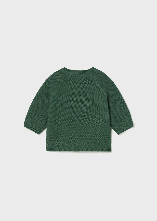 Cotton Knit Cardigan, Pine, 2301