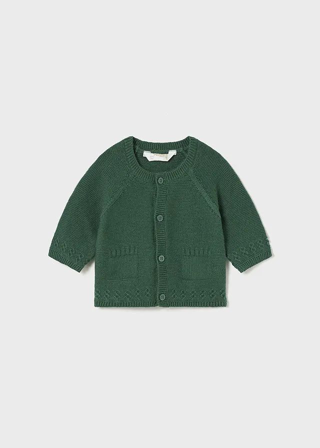Cotton Knit Cardigan, Pine, 2301