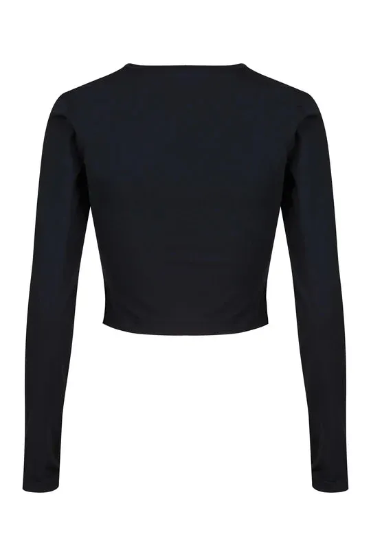 Davy J The Wrap Long Sleeve Swim Top Black