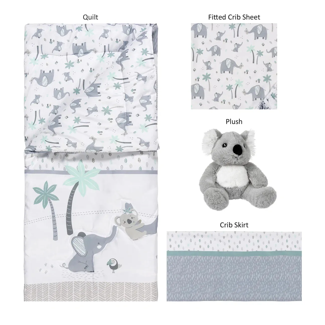 Ellie & Friends Crib Set 4PCS