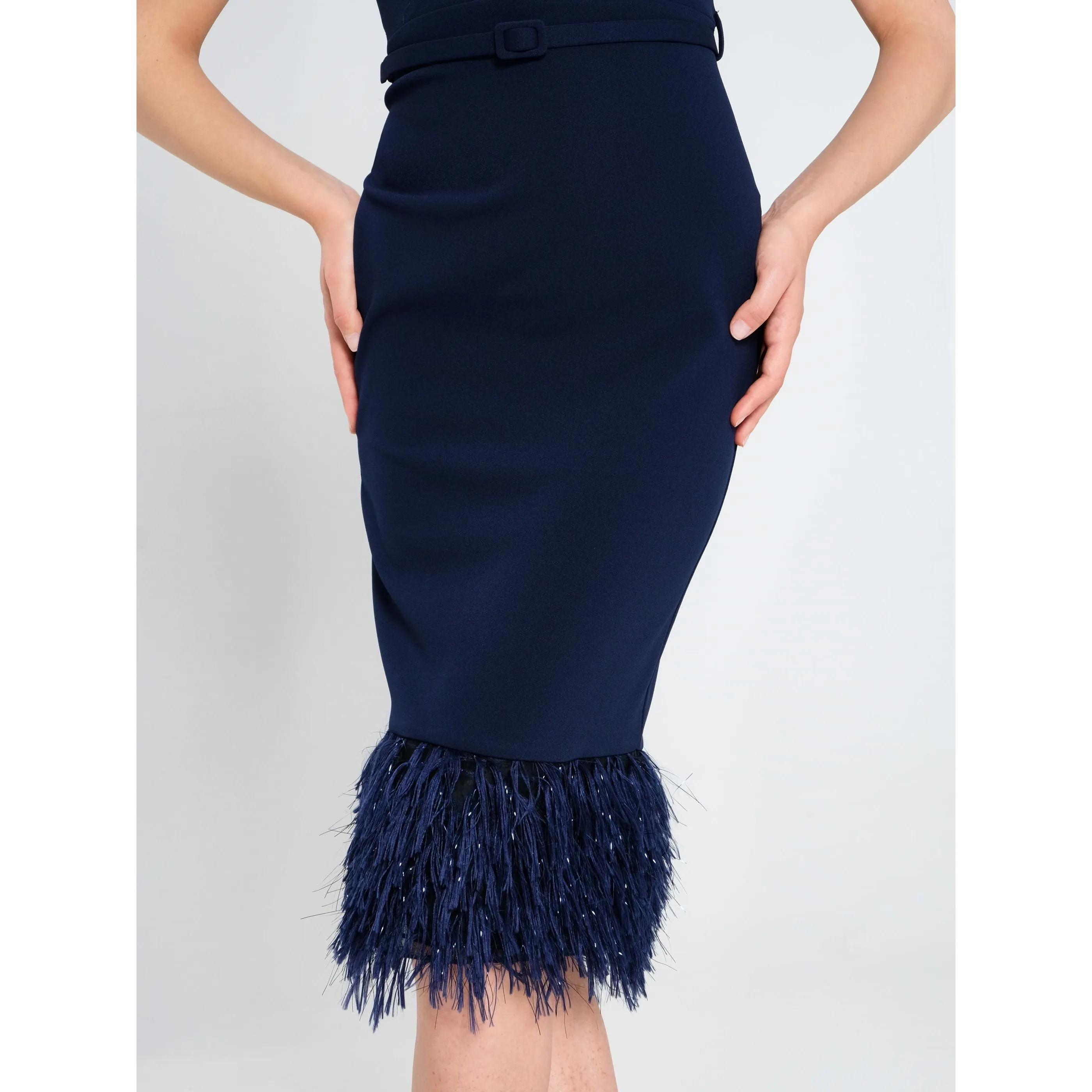FEATHER SHEATH DRESS