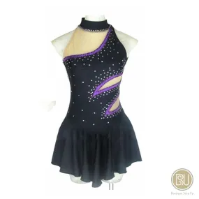Figure Skating Dress Sleeveless With Purple edge