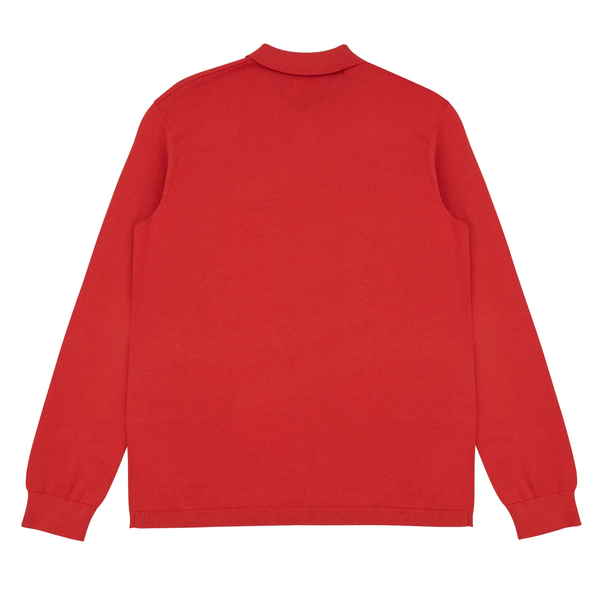 Fine Cut Knitted Polo - Lava Red
