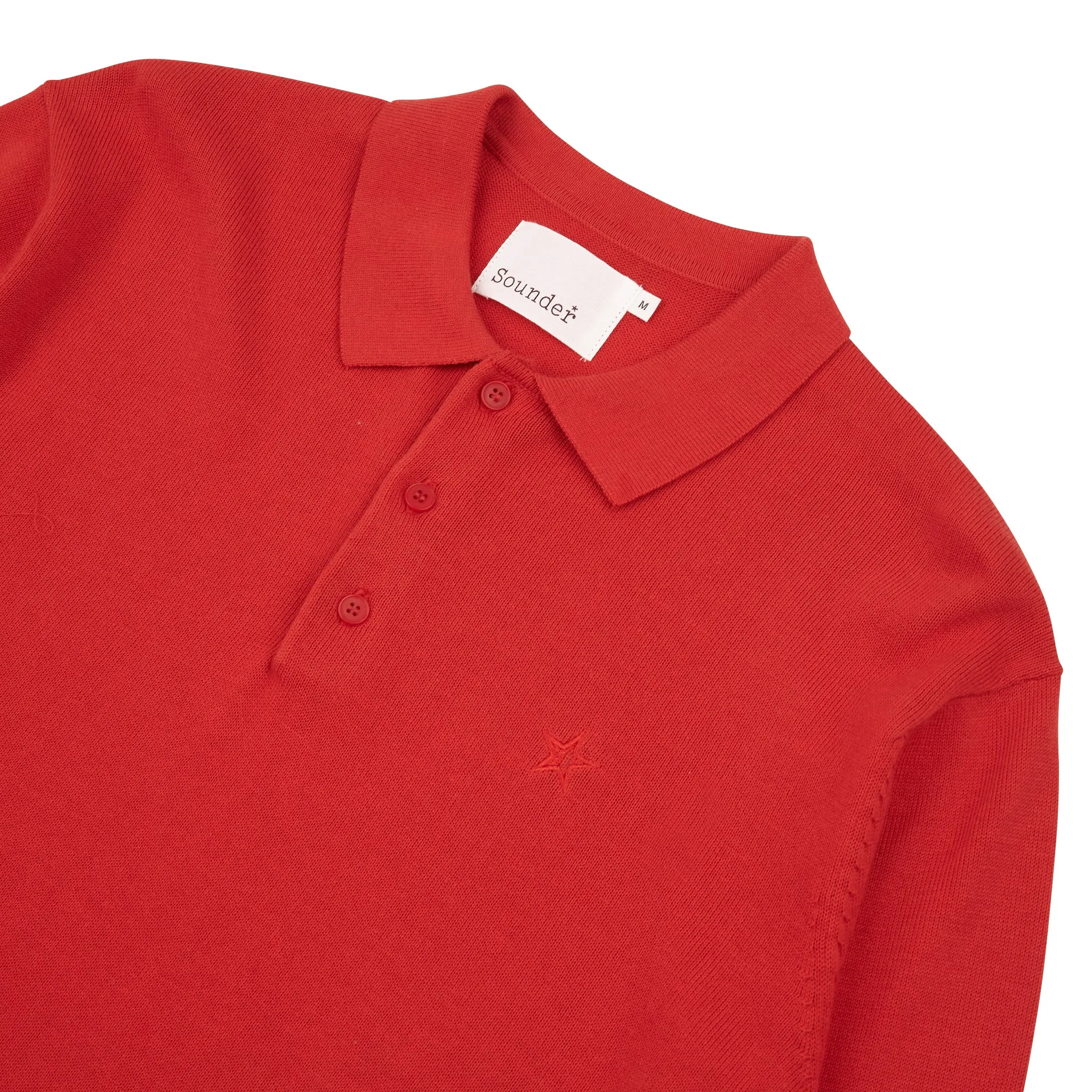 Fine Cut Knitted Polo - Lava Red