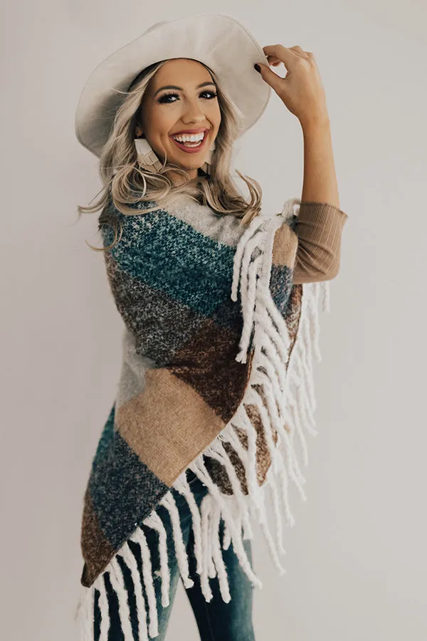 Forever Crushing Plaid Poncho