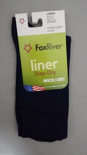 Fox River 4478 Wick Dry Alturas Socks Ultra-Lightweight Crew Liner Sock Blue S