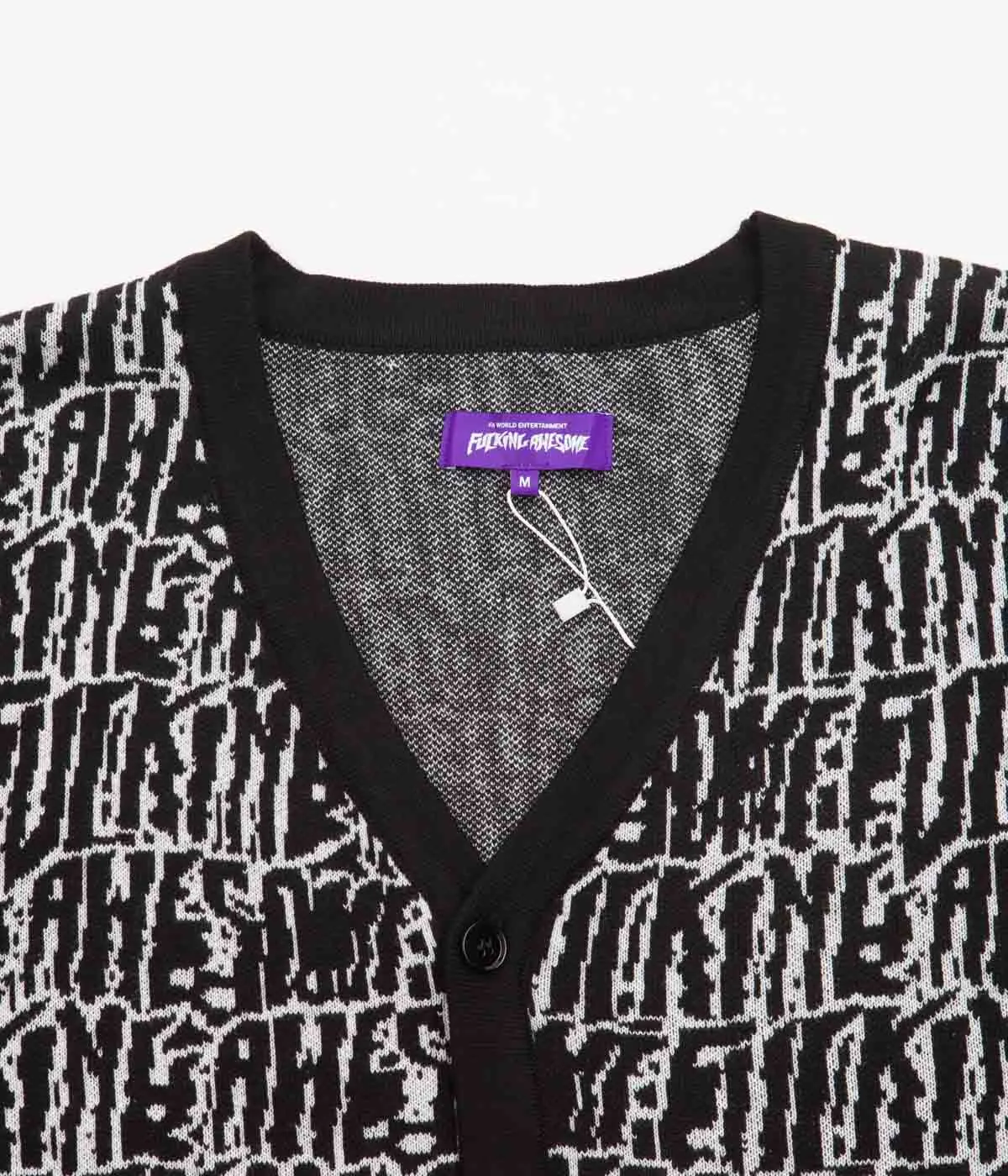 Fucking Awesome Stretched Stamp Cardigan - Black / White