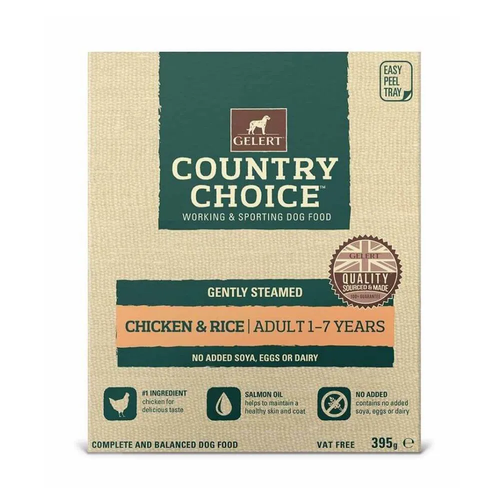 Gelert Country Choice Chicken & Rice Tray Dog Food 10 x 395g
