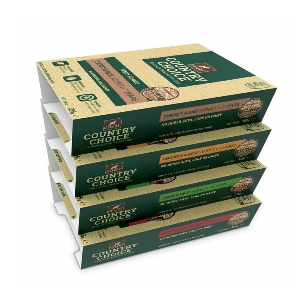 Gelert Country Choice Tray Varieties Dog Food 12 x 395g