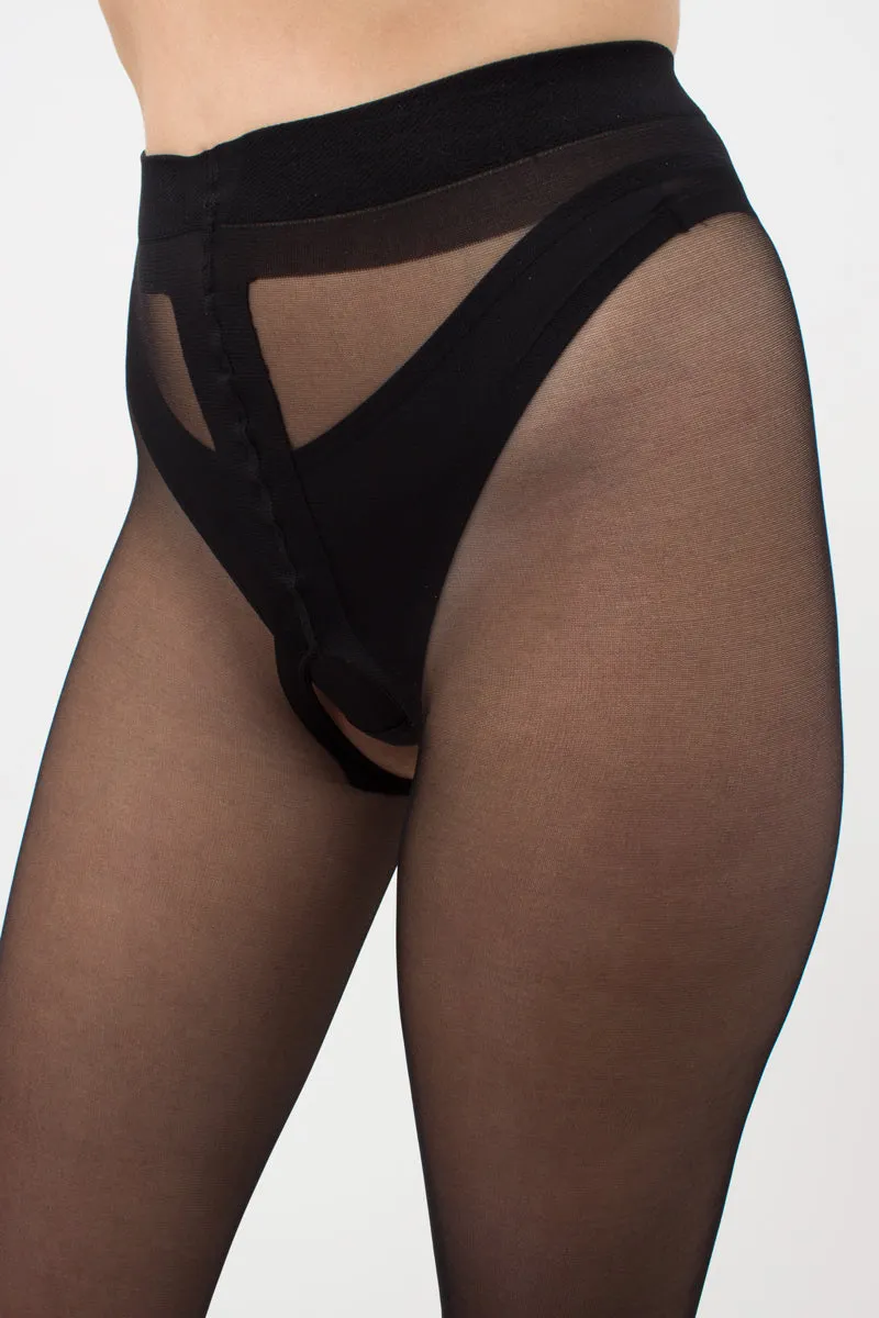 Giulia Intimo 20 Denier Open Gusset - Crotchless Tights