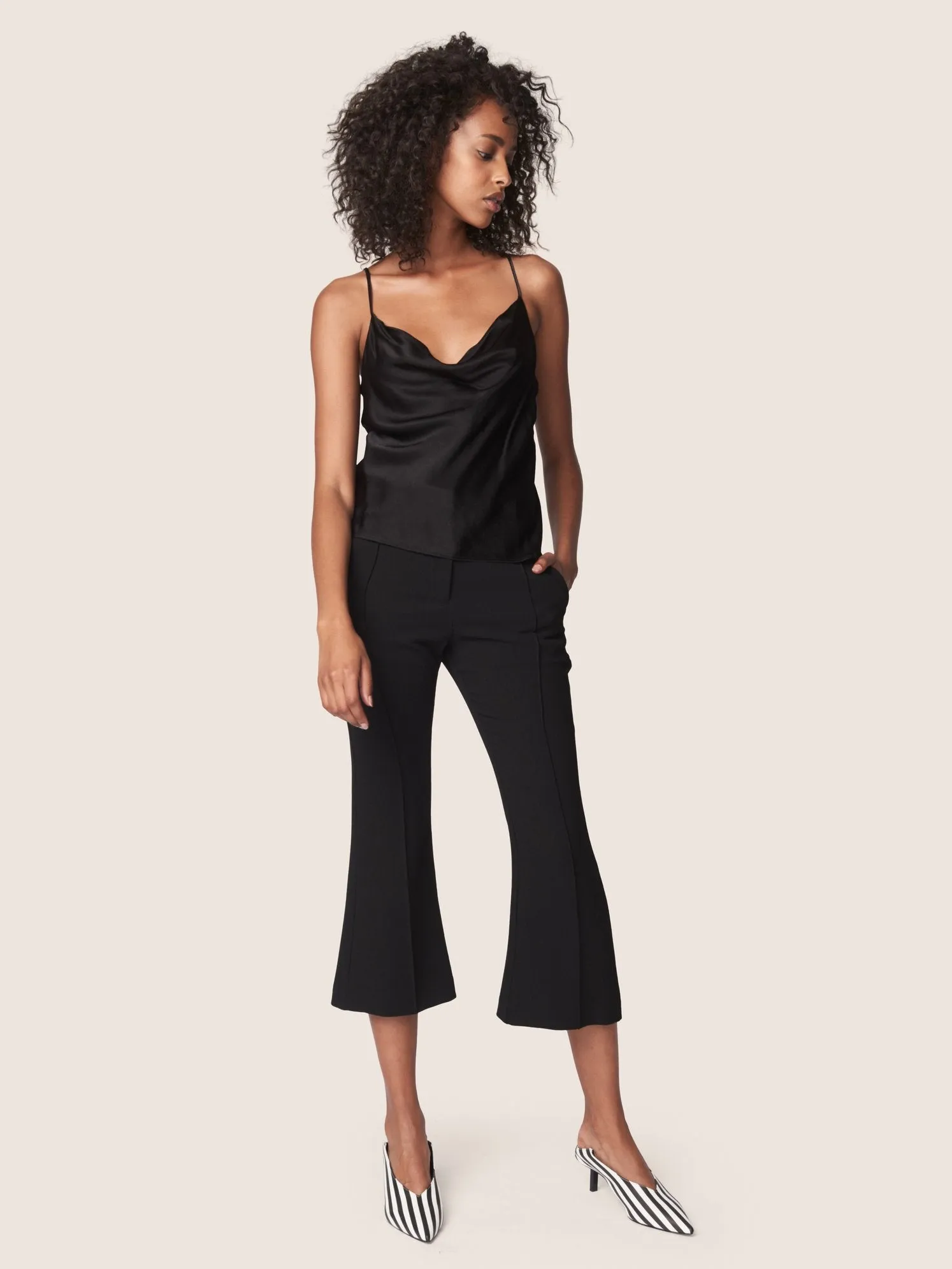 Jaxton Cowl Neck Cami - Black