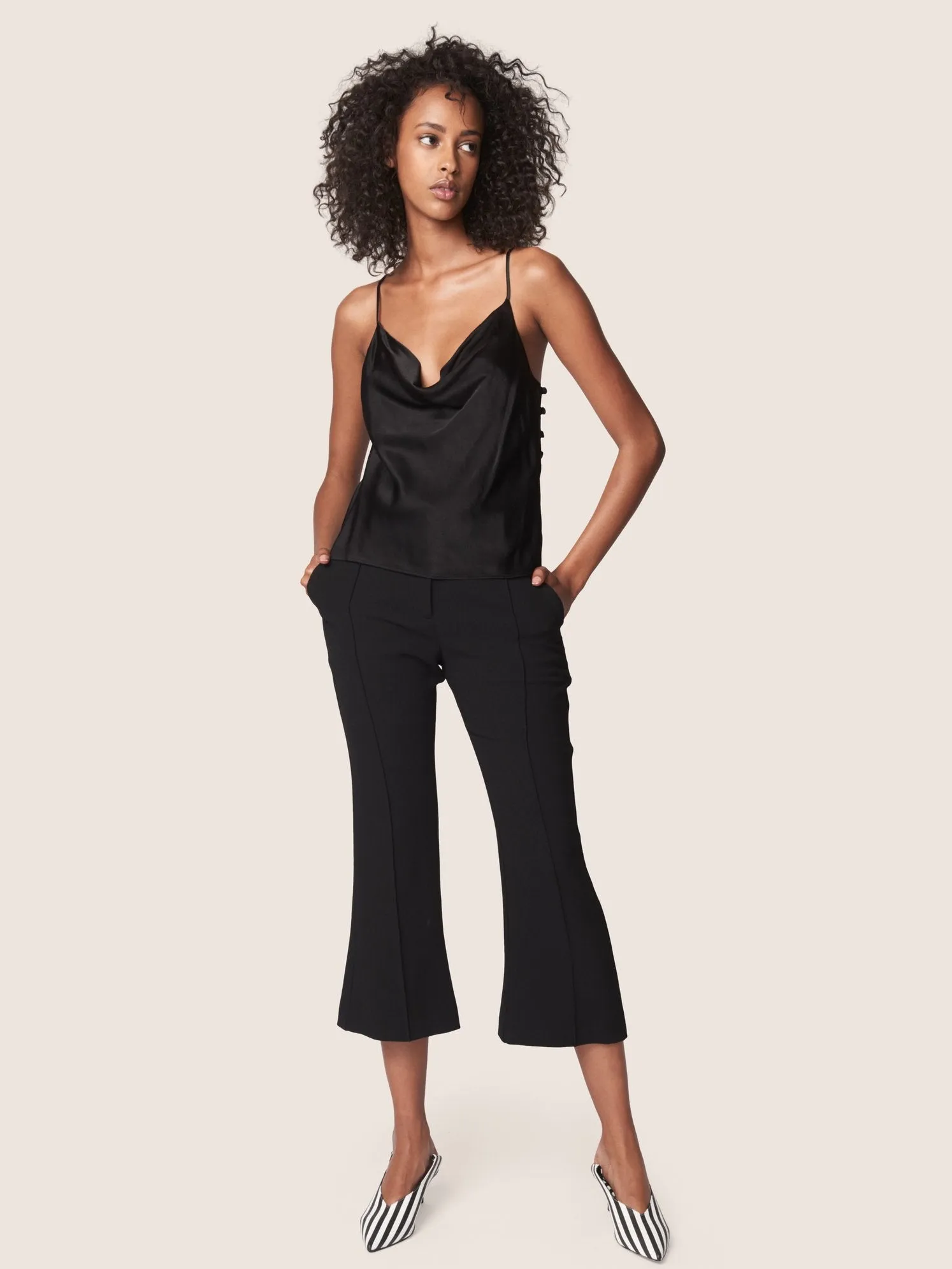 Jaxton Cowl Neck Cami - Black