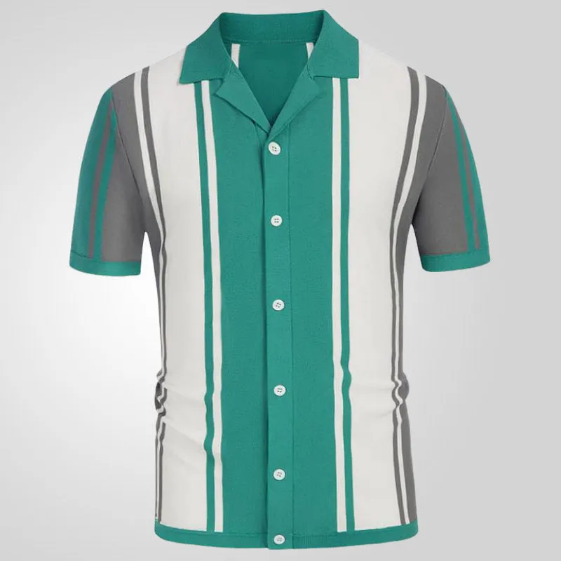 Jinquedai summer outfits men New Men's Summer Stitching Contrast Color Sweater Lapel Business Polo Shirt Men
