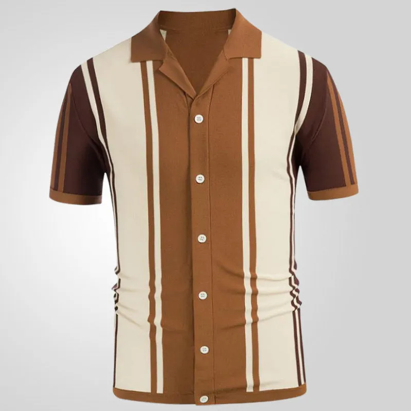 Jinquedai summer outfits men New Men's Summer Stitching Contrast Color Sweater Lapel Business Polo Shirt Men