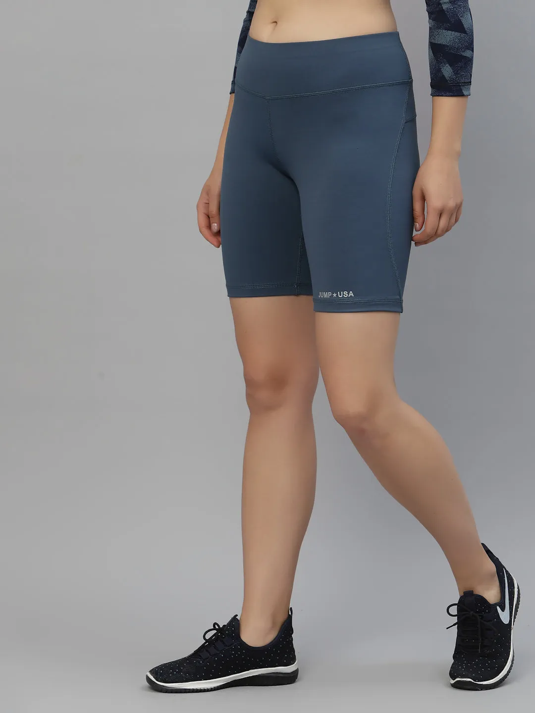 JUMP USA Women Ensign Blue Rapid-Dry Fit Running Short Tights