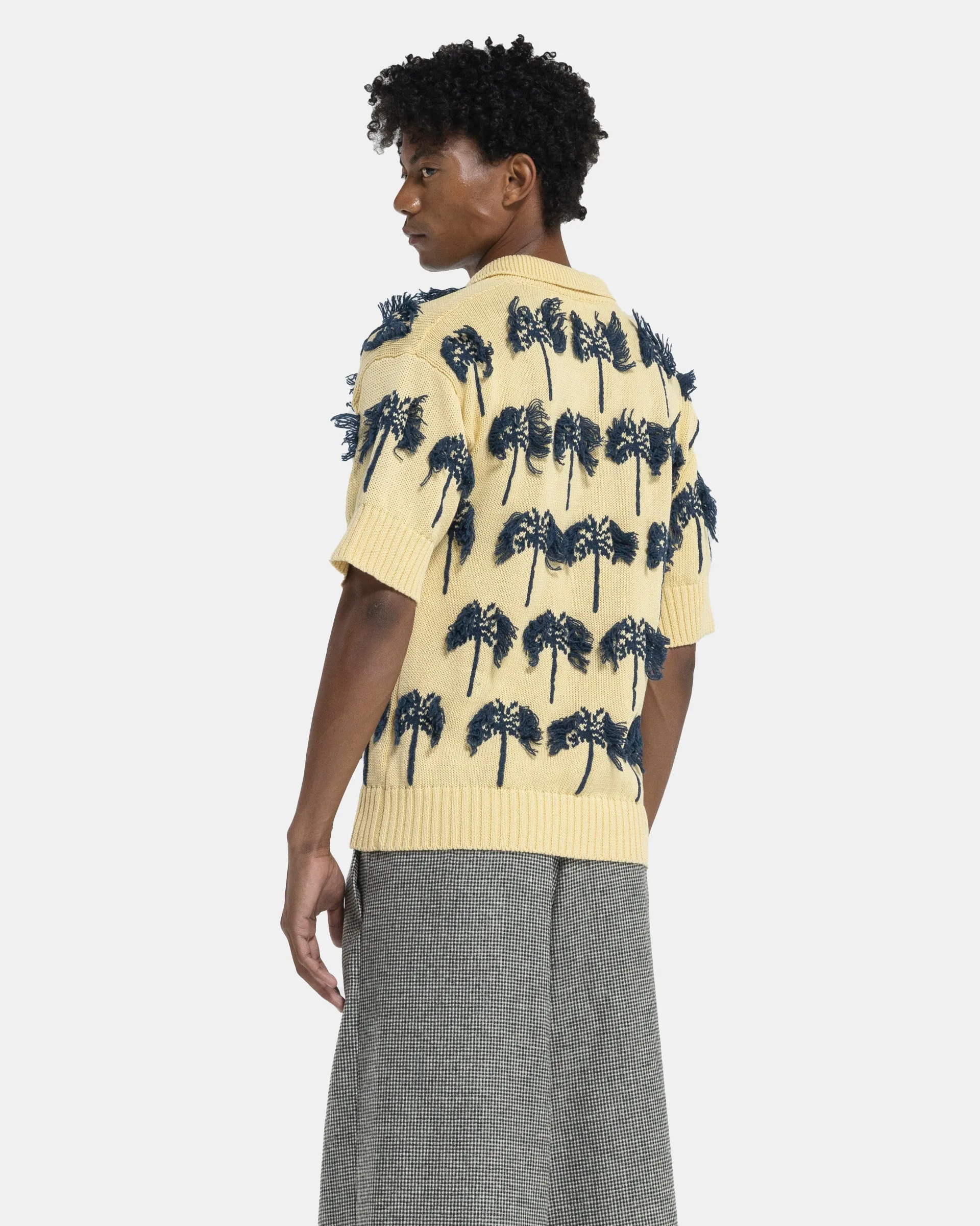 Knit Polo Neck Sweater in Open Yellow
